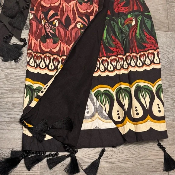 Farm Rio Colorful Patterned Dress with Tassels - Picture 4 of 6